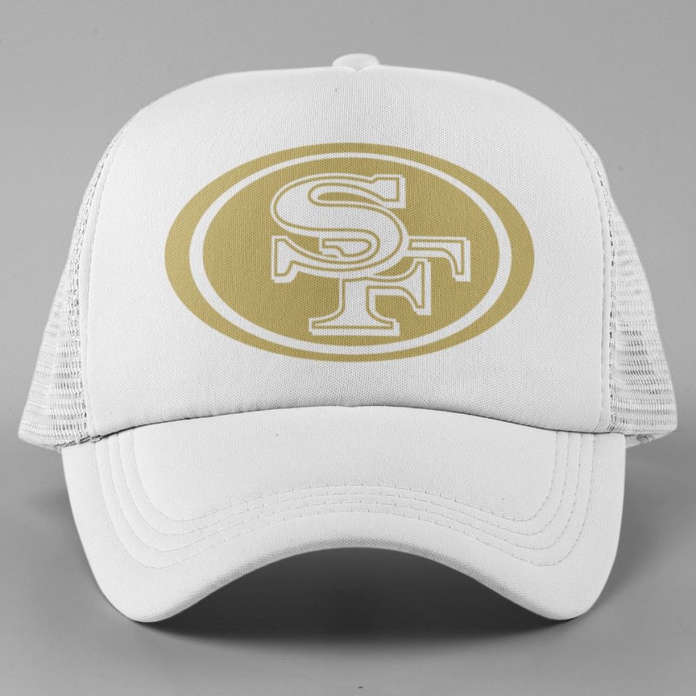 NEW San Fransisco 49ers Gold Rush Foam Trucker Snapback Hat WHITE